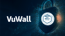 image of the VuWall logo with SOC2 certification