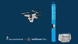 Image of the Talkaphone + Sunflower Labs logos.