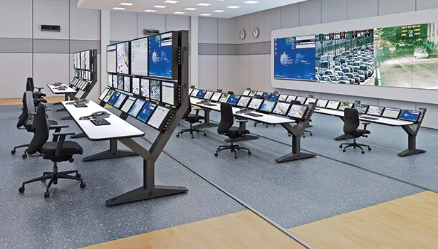 EnVision Command Consoles provide optimal sight lines and ergonomically correct viewing angles.